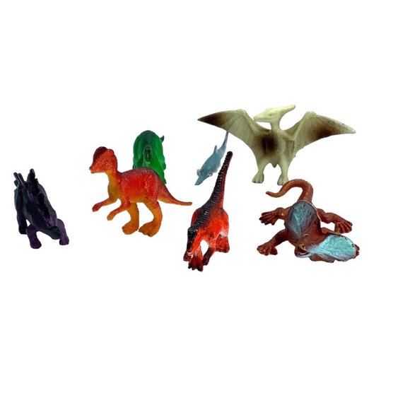 Vtg Miniature Dinosaur Set of 8 Imaginative Educational Play - Picture 1 of 10